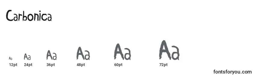 Carbonica Font Sizes