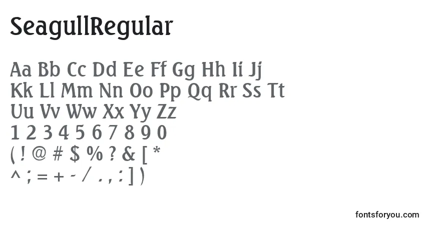 Schriftart SeagullRegular – Alphabet, Zahlen, spezielle Symbole