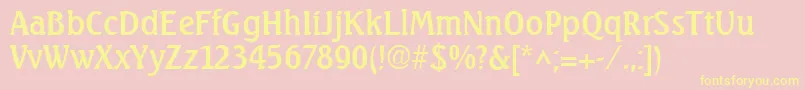 SeagullRegular Font – Yellow Fonts on Pink Background