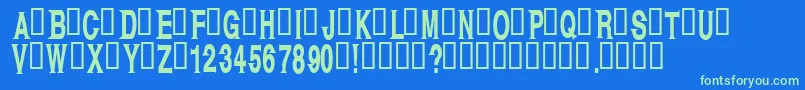 Kagan Font – Green Fonts on Blue Background