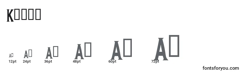 Размеры шрифта Kagan