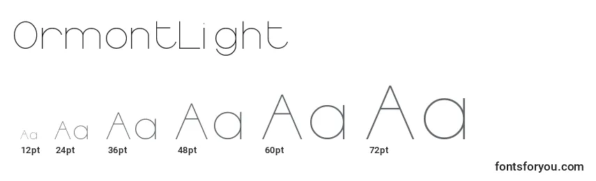 OrmontLight (45669) Font Sizes