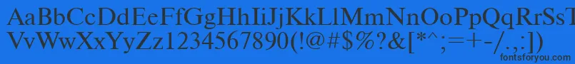 Nwt-Schriftart – Schwarze Schriften auf blauem Hintergrund