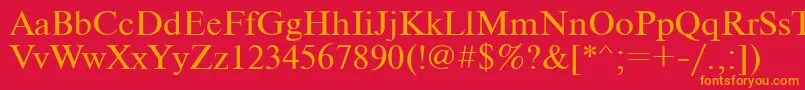 フォントNwt – 赤い背景にオレンジの文字