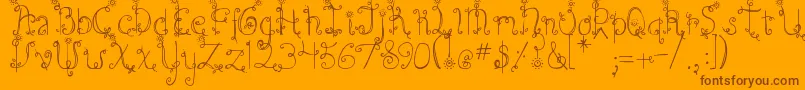 DjbEmilysGarden Font – Brown Fonts on Orange Background