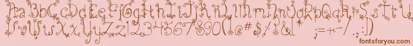 DjbEmilysGarden Font – Brown Fonts on Pink Background