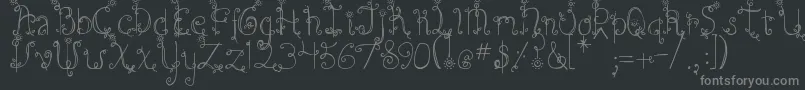 DjbEmilysGarden Font – Gray Fonts on Black Background