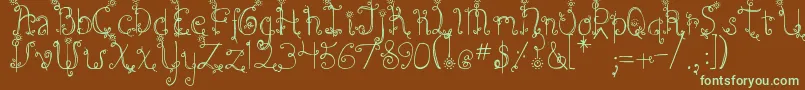 DjbEmilysGarden Font – Green Fonts on Brown Background