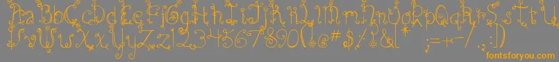 DjbEmilysGarden Font – Orange Fonts on Gray Background
