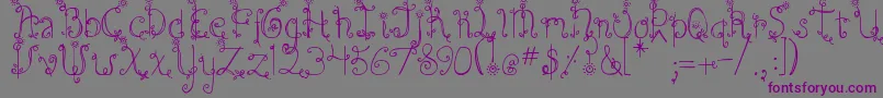 DjbEmilysGarden Font – Purple Fonts on Gray Background