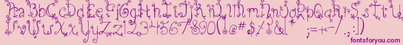 Шрифт DjbEmilysGarden – фиолетовые шрифты на розовом фоне