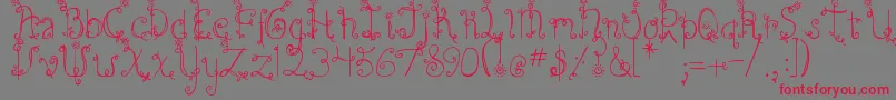 DjbEmilysGarden Font – Red Fonts on Gray Background