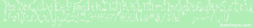 フォントDjbEmilysGarden – 緑の背景に白い文字