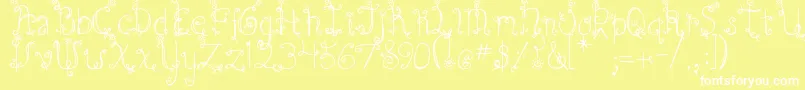 DjbEmilysGarden Font – White Fonts on Yellow Background