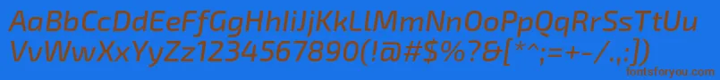 Więcej informacji o czcionce Exo2Mediumitalic Czcionka Exo2Mediumitalic – brązowe czcionki na niebieskim tle