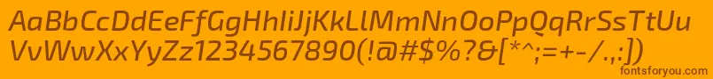 Exo2Mediumitalic Font – Brown Fonts on Orange Background