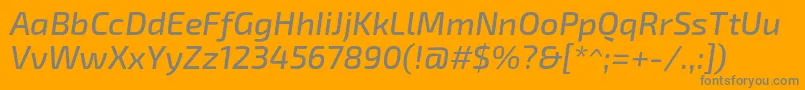 フォントExo2Mediumitalic – オレンジの背景に灰色の文字