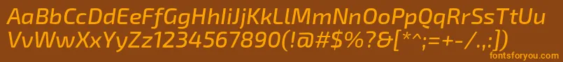 Exo2Mediumitalic Font – Orange Fonts on Brown Background