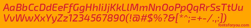 Exo2Mediumitalic Font – Red Fonts on Orange Background