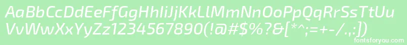 フォントExo2Mediumitalic – 緑の背景に白い文字