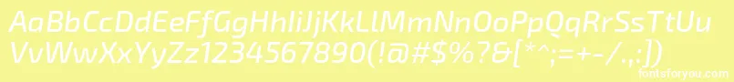 Шрифт Exo2Mediumitalic – белые шрифты на жёлтом фоне