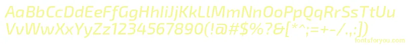 フォントExo2Mediumitalic – 黄色のフォント