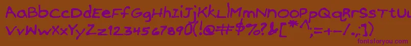 MtfTamarasHusband Font – Purple Fonts on Brown Background