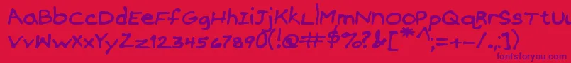 MtfTamarasHusband Font – Purple Fonts on Red Background