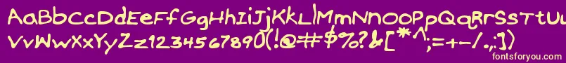 MtfTamarasHusband Font – Yellow Fonts on Purple Background