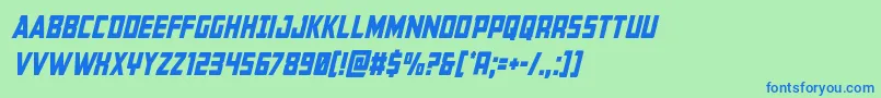 Buchanancondital Font – Blue Fonts on Green Background