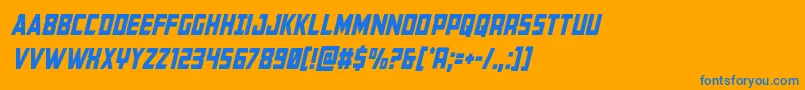 Buchanancondital Font – Blue Fonts on Orange Background