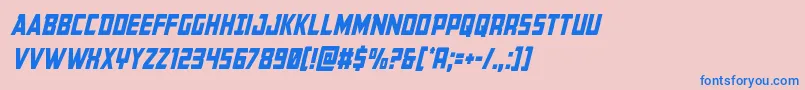 Buchanancondital Font – Blue Fonts on Pink Background