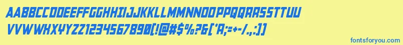 Buchanancondital Font – Blue Fonts on Yellow Background