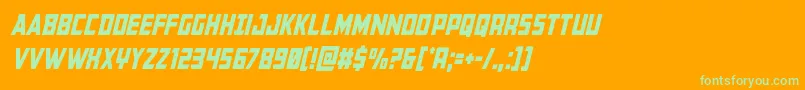 Buchanancondital Font – Green Fonts on Orange Background