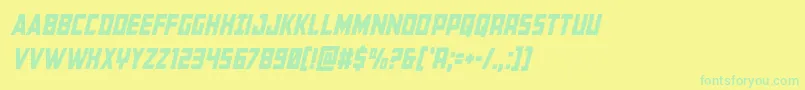 Buchanancondital Font – Green Fonts on Yellow Background