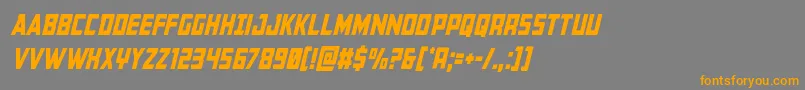 Buchanancondital-Schriftart – Orangefarbene Schriften auf grauem Hintergrund