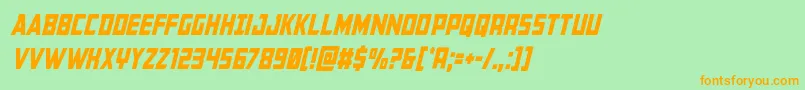 Buchanancondital Font – Orange Fonts on Green Background