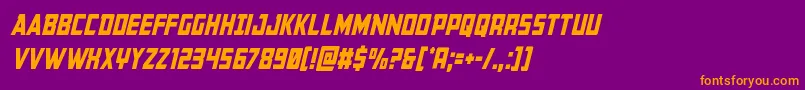 Buchanancondital Font – Orange Fonts on Purple Background