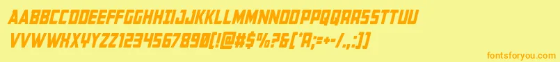 Buchanancondital Font – Orange Fonts on Yellow Background