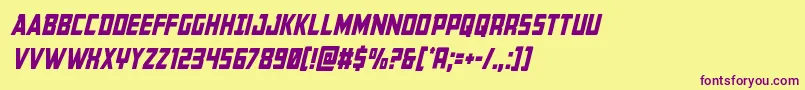 Buchanancondital Font – Purple Fonts on Yellow Background