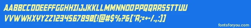 Buchanancondital Font – Yellow Fonts on Blue Background