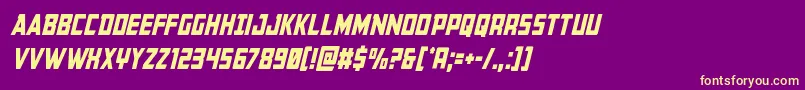 Шрифт Buchanancondital – жёлтые шрифты на фиолетовом фоне