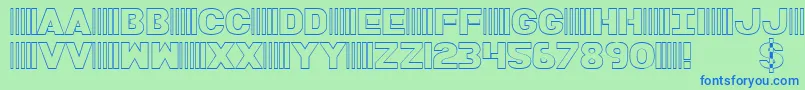 BamfOutline Font – Blue Fonts on Green Background