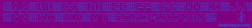 BamfOutline Font – Blue Fonts on Purple Background