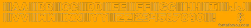 BamfOutline-fontti – harmaat kirjasimet oranssilla taustalla