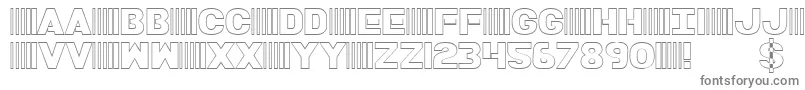 BamfOutline-fontti – harmaat kirjasimet valkoisella taustalla