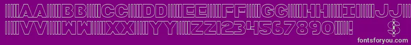 BamfOutline Font – Green Fonts on Purple Background