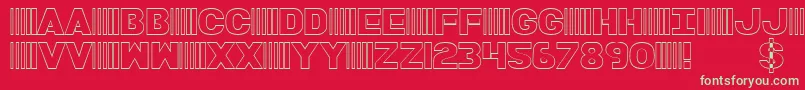 BamfOutline Font – Green Fonts on Red Background