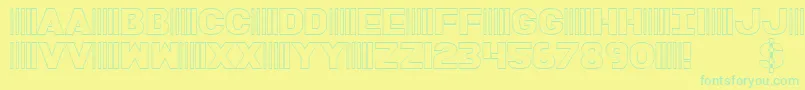 Czcionka BamfOutline – zielone czcionki na żółtym tle