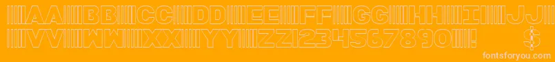 フォントBamfOutline – オレンジの背景にピンクのフォント